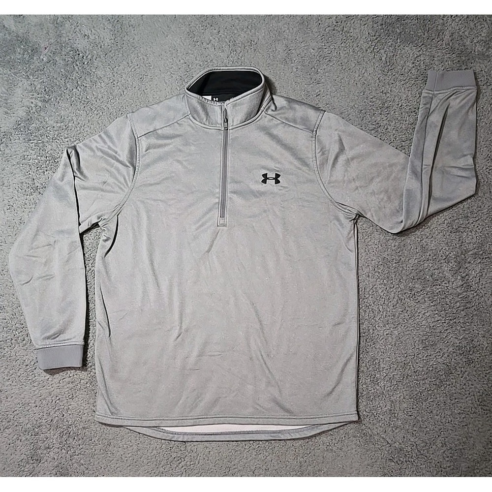 Under Armour Fleece-Line 1/4 Zip Coldgear Loose Men's Jacket Size L Gray